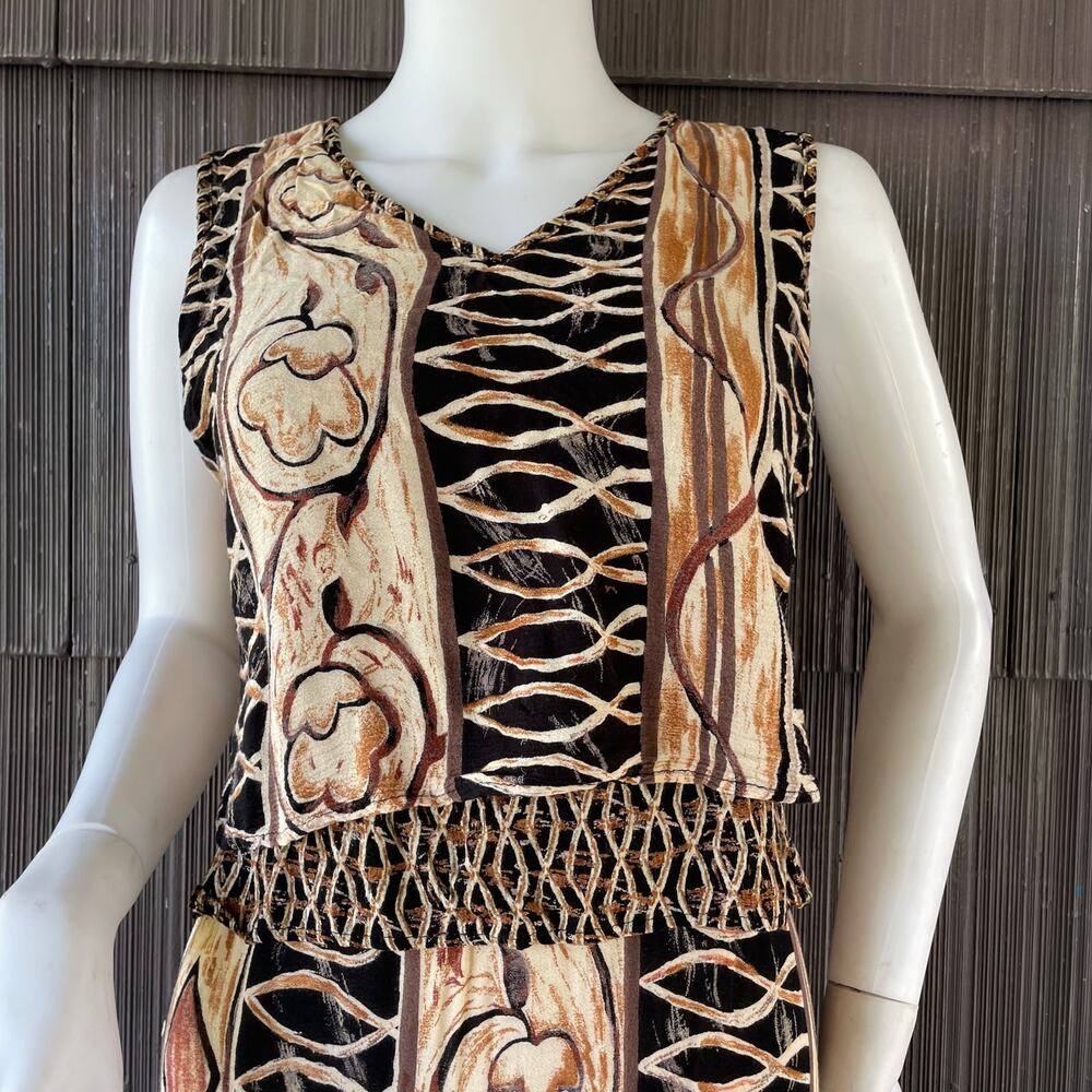 🔥 90s Rabbit Rabbit Rabbit Geometric Abstract Print Boho Tribal Safari Dress 10 - Picture 4 of 14